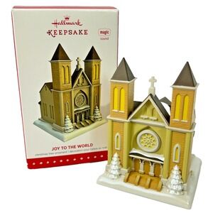 Hallmark JOY TO THE WORLD 2015 Magic Keepsake Ornament Musical Church Box‎